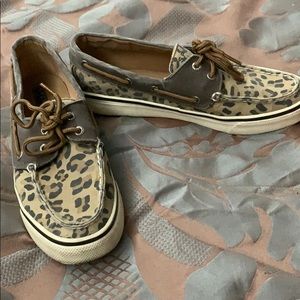 Animal print sperry top sider boat shoes